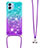 Silikon Hülle Handyhülle Gummi Schutzhülle Flexible Tasche Bling-Bling mit Schlüsselband Lanyard YB1 für Samsung Galaxy A04 4G