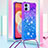 Silikon Hülle Handyhülle Gummi Schutzhülle Flexible Tasche Bling-Bling mit Schlüsselband Lanyard YB1 für Samsung Galaxy M04 Violett