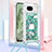 Silikon Hülle Handyhülle Gummi Schutzhülle Flexible Tasche Bling-Bling mit Schlüsselband Lanyard YB2 für Google Pixel 8a 5G Grün