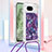 Silikon Hülle Handyhülle Gummi Schutzhülle Flexible Tasche Bling-Bling mit Schlüsselband Lanyard YB2 für Google Pixel 8a 5G Violett