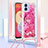 Silikon Hülle Handyhülle Gummi Schutzhülle Flexible Tasche Bling-Bling mit Schlüsselband Lanyard YB2 für Samsung Galaxy A04E Pink