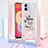Silikon Hülle Handyhülle Gummi Schutzhülle Flexible Tasche Bling-Bling mit Schlüsselband Lanyard YB2 für Samsung Galaxy A04E Rosa