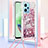 Silikon Hülle Handyhülle Gummi Schutzhülle Flexible Tasche Bling-Bling mit Schlüsselband Lanyard YB3 für Xiaomi Poco X5 5G Helles Lila