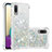 Silikon Hülle Handyhülle Gummi Schutzhülle Flexible Tasche Bling-Bling S01 für Samsung Galaxy A02 Silber