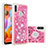 Silikon Hülle Handyhülle Gummi Schutzhülle Flexible Tasche Bling-Bling S01 für Samsung Galaxy A11 Pink