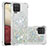 Silikon Hülle Handyhülle Gummi Schutzhülle Flexible Tasche Bling-Bling S01 für Samsung Galaxy A12 Silber