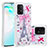 Silikon Hülle Handyhülle Gummi Schutzhülle Flexible Tasche Bling-Bling S01 für Samsung Galaxy A91 Rosa