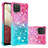 Silikon Hülle Handyhülle Gummi Schutzhülle Flexible Tasche Bling-Bling S02 für Samsung Galaxy A12 5G Rosa