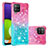 Silikon Hülle Handyhülle Gummi Schutzhülle Flexible Tasche Bling-Bling S02 für Samsung Galaxy A22 4G Rosa