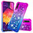 Silikon Hülle Handyhülle Gummi Schutzhülle Flexible Tasche Bling-Bling S02 für Samsung Galaxy A30S Violett