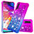 Silikon Hülle Handyhülle Gummi Schutzhülle Flexible Tasche Bling-Bling S02 für Samsung Galaxy A70 Violett