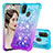 Silikon Hülle Handyhülle Gummi Schutzhülle Flexible Tasche Bling-Bling S02 für Samsung Galaxy M21 Hellblau
