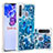 Silikon Hülle Handyhülle Gummi Schutzhülle Flexible Tasche Bling-Bling S03 für Samsung Galaxy A21 European Blau