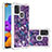 Silikon Hülle Handyhülle Gummi Schutzhülle Flexible Tasche Bling-Bling S03 für Samsung Galaxy A21s Violett