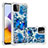 Silikon Hülle Handyhülle Gummi Schutzhülle Flexible Tasche Bling-Bling S03 für Samsung Galaxy A22 5G Blau
