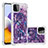 Silikon Hülle Handyhülle Gummi Schutzhülle Flexible Tasche Bling-Bling S03 für Samsung Galaxy A22s 5G Violett