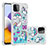 Silikon Hülle Handyhülle Gummi Schutzhülle Flexible Tasche Bling-Bling S03 für Samsung Galaxy F42 5G Hellblau