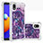 Silikon Hülle Handyhülle Gummi Schutzhülle Flexible Tasche Bling-Bling S03 für Samsung Galaxy M01 Core Violett