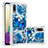 Silikon Hülle Handyhülle Gummi Schutzhülle Flexible Tasche Bling-Bling S03 für Samsung Galaxy M02 Blau