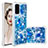 Silikon Hülle Handyhülle Gummi Schutzhülle Flexible Tasche Bling-Bling S04 für Samsung Galaxy S20 5G Blau