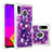 Silikon Hülle Handyhülle Gummi Schutzhülle Flexible Tasche Bling-Bling S05 für Samsung Galaxy A20 Violett