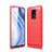 Silikon Hülle Handyhülle Gummi Schutzhülle Flexible Tasche Line C01 für Xiaomi Redmi 10X 4G Rot