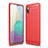 Silikon Hülle Handyhülle Gummi Schutzhülle Flexible Tasche Line für Samsung Galaxy A02 Rot