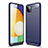 Silikon Hülle Handyhülle Gummi Schutzhülle Flexible Tasche Line für Samsung Galaxy F42 5G Blau