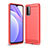 Silikon Hülle Handyhülle Gummi Schutzhülle Flexible Tasche Line für Xiaomi Redmi 9T 4G Rot