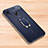 Silikon Hülle Handyhülle Gummi Schutzhülle Leder Tasche mit Magnetisch Fingerring Ständer für Xiaomi Redmi Note 7 Blau