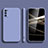 Silikon Hülle Handyhülle Ultra Dünn Flexible Schutzhülle 360 Grad Ganzkörper Tasche für Samsung Galaxy A03s Lavendel Grau