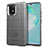 Silikon Hülle Handyhülle Ultra Dünn Flexible Schutzhülle 360 Grad Ganzkörper Tasche J01S für Samsung Galaxy A91 Grau