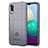 Silikon Hülle Handyhülle Ultra Dünn Flexible Schutzhülle 360 Grad Ganzkörper Tasche J01S für Samsung Galaxy M02 Grau