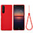 Silikon Hülle Handyhülle Ultra Dünn Flexible Schutzhülle 360 Grad Ganzkörper Tasche S01 für Sony Xperia 1 II Rot