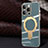 Silikon Hülle Handyhülle Ultra Dünn Flexible Schutzhülle Tasche mit Mag-Safe Magnetic Magnetisch C01 für Apple iPhone 15 Pro Max Lavendel Grau