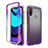 Silikon Hülle Handyhülle Ultra Dünn Flexible Schutzhülle Tasche Transparent Vorder und Rückseite 360 Grad Ganzkörper Farbverlauf für Motorola Moto E20 Violett