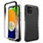 Silikon Hülle Handyhülle Ultra Dünn Flexible Schutzhülle Tasche Transparent Vorder und Rückseite 360 Grad Ganzkörper Farbverlauf für Samsung Galaxy A03 Dunkelgrau