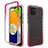 Silikon Hülle Handyhülle Ultra Dünn Flexible Schutzhülle Tasche Transparent Vorder und Rückseite 360 Grad Ganzkörper Farbverlauf für Samsung Galaxy A03 Rot
