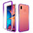 Silikon Hülle Handyhülle Ultra Dünn Flexible Schutzhülle Tasche Transparent Vorder und Rückseite 360 Grad Ganzkörper Farbverlauf für Samsung Galaxy A20 Violett