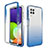 Silikon Hülle Handyhülle Ultra Dünn Flexible Schutzhülle Tasche Transparent Vorder und Rückseite 360 Grad Ganzkörper Farbverlauf für Samsung Galaxy A22 4G Blau