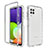 Silikon Hülle Handyhülle Ultra Dünn Flexible Schutzhülle Tasche Transparent Vorder und Rückseite 360 Grad Ganzkörper Farbverlauf für Samsung Galaxy A22 4G Klar