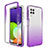 Silikon Hülle Handyhülle Ultra Dünn Flexible Schutzhülle Tasche Transparent Vorder und Rückseite 360 Grad Ganzkörper Farbverlauf für Samsung Galaxy A22 4G Violett