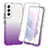 Silikon Hülle Handyhülle Ultra Dünn Flexible Schutzhülle Tasche Transparent Vorder und Rückseite 360 Grad Ganzkörper Farbverlauf für Samsung Galaxy S23 5G Violett