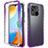 Silikon Hülle Handyhülle Ultra Dünn Flexible Schutzhülle Tasche Transparent Vorder und Rückseite 360 Grad Ganzkörper Farbverlauf für Xiaomi Redmi 10 Power Violett