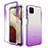 Silikon Hülle Handyhülle Ultra Dünn Flexible Schutzhülle Tasche Transparent Vorder und Rückseite 360 Grad Ganzkörper Farbverlauf JX1 für Samsung Galaxy A12 Nacho Violett