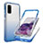 Silikon Hülle Handyhülle Ultra Dünn Flexible Schutzhülle Tasche Transparent Vorder und Rückseite 360 Grad Ganzkörper Farbverlauf JX1 für Samsung Galaxy S20 Blau