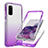 Silikon Hülle Handyhülle Ultra Dünn Flexible Schutzhülle Tasche Transparent Vorder und Rückseite 360 Grad Ganzkörper Farbverlauf JX1 für Samsung Galaxy S20 Violett