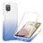 Silikon Hülle Handyhülle Ultra Dünn Flexible Schutzhülle Tasche Transparent Vorder und Rückseite 360 Grad Ganzkörper Farbverlauf YB1 für Samsung Galaxy A12 5G Blau