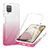 Silikon Hülle Handyhülle Ultra Dünn Flexible Schutzhülle Tasche Transparent Vorder und Rückseite 360 Grad Ganzkörper Farbverlauf YB1 für Samsung Galaxy A12 5G Rosa