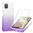 Silikon Hülle Handyhülle Ultra Dünn Flexible Schutzhülle Tasche Transparent Vorder und Rückseite 360 Grad Ganzkörper Farbverlauf YB1 für Samsung Galaxy F12 Violett